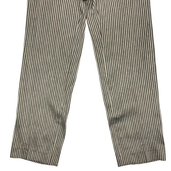 Max Mara Pants Womens Sz 2 Straight Leg Linen Silk Striped Classic Modern Career - Picture 6 of 16